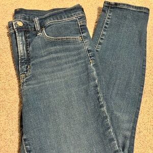 GAP Blue Teue Skinny High Rise Jeans with Stretch and Faded Details